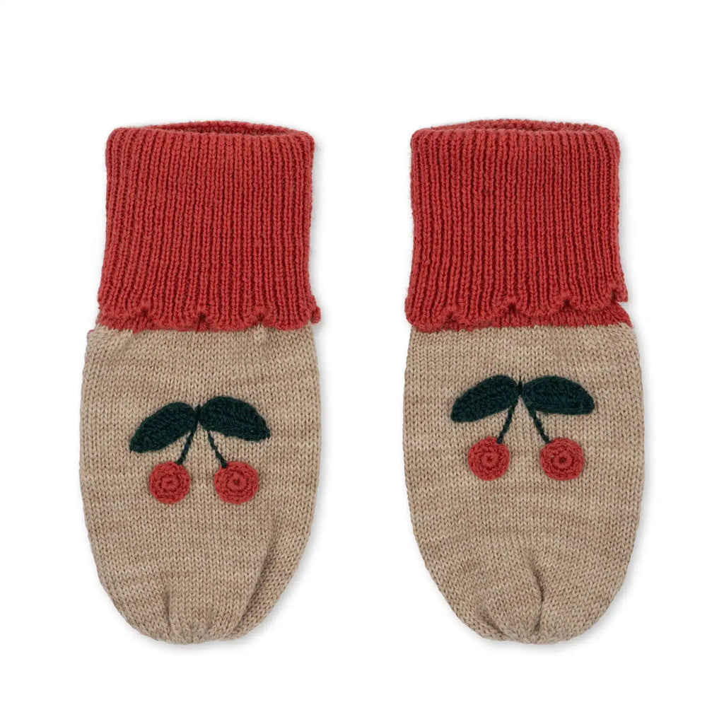 Konges Sløjd - Sonja merino knit mittens - Cherry | Scout & Co