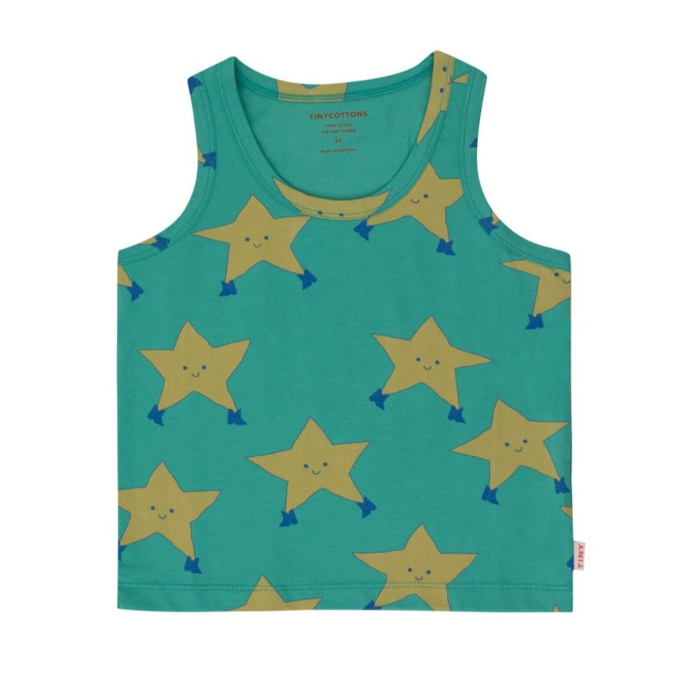 Tiny Cottons - Dancing Stars vest top - emerald | Scout & Co