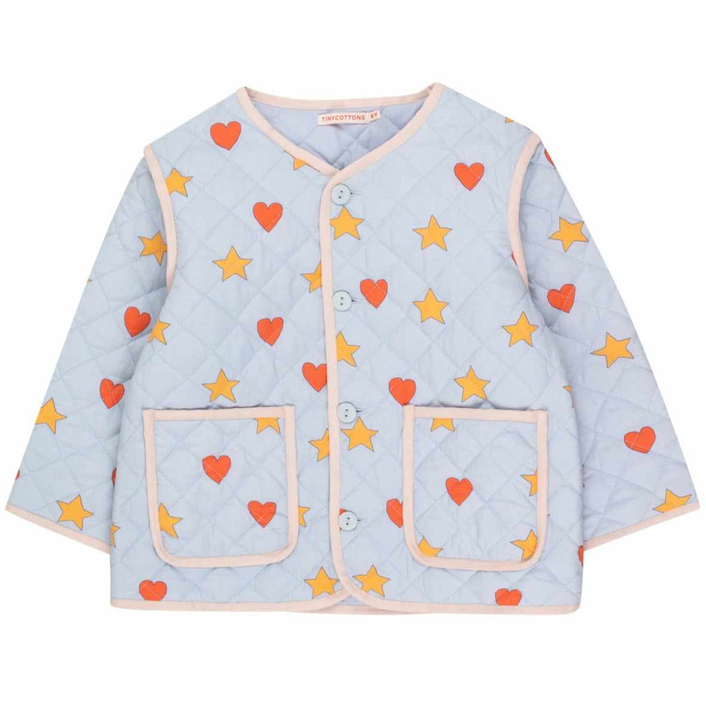 Tiny Cottons - Hearts Stars jacket - sky grey | Scout & Co
