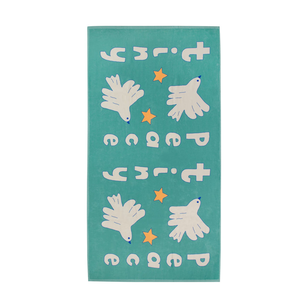 Tiny Cottons - Tiny Peace towel - emerald | Scout & Co