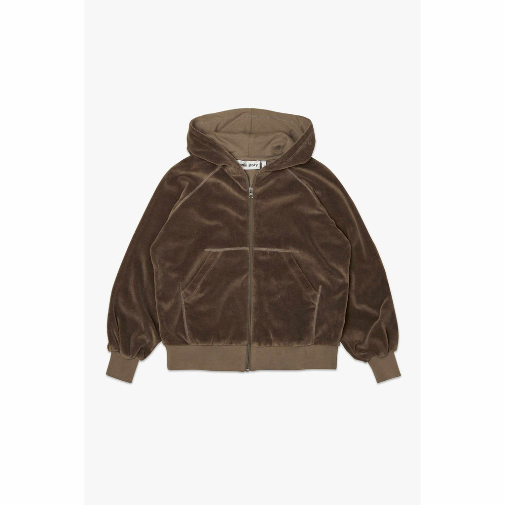 Main Story - Bark velour zipped hoodie | Scout & Co
