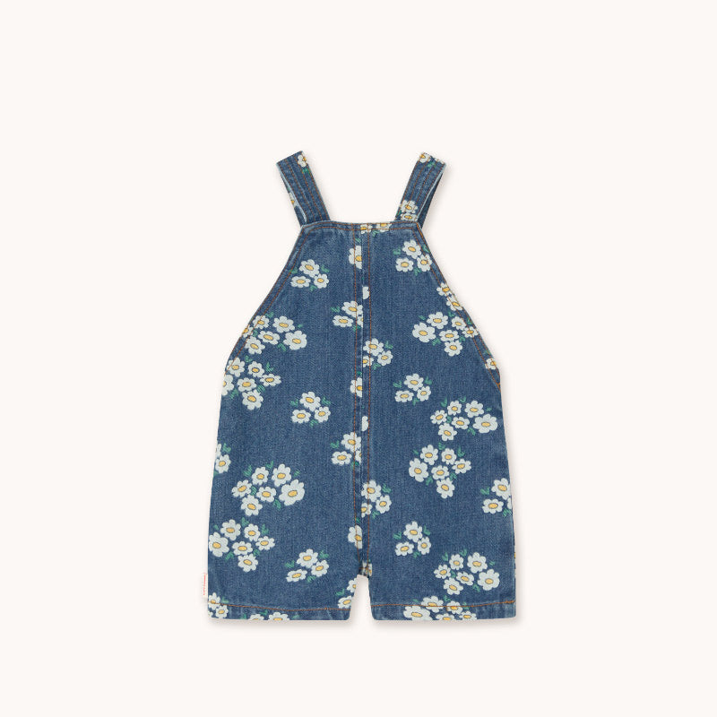 Tiny Cottons - Blossoms denim short dungarees - baby | Scout & Co