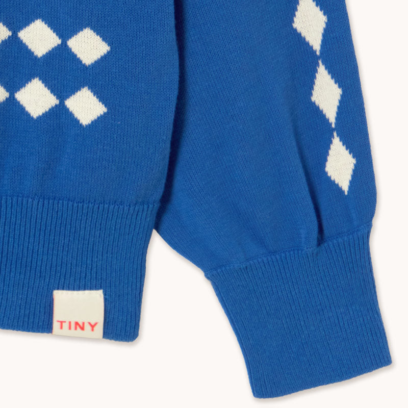 Tiny Cottons - Swans Diamonds cardigan - ultramarine | Scout & Co