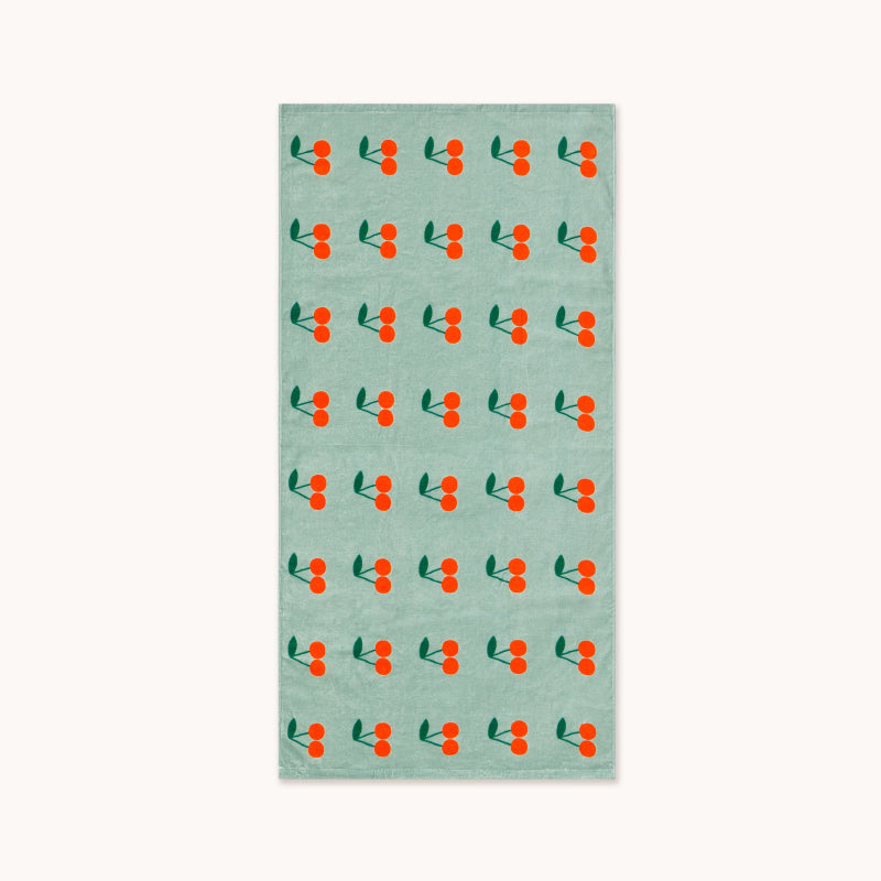 Tiny Cottons - Cherries towel - emerald | Scout & Co