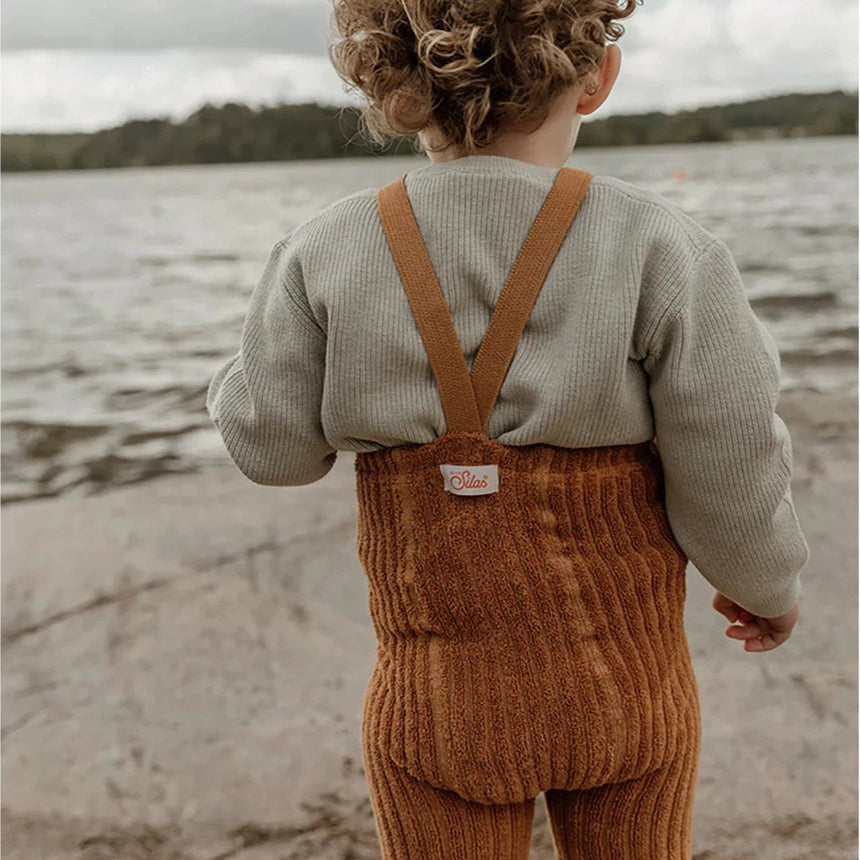 Silly Silas - Granny teddy footless tights with braces - Amber | Scout & Co