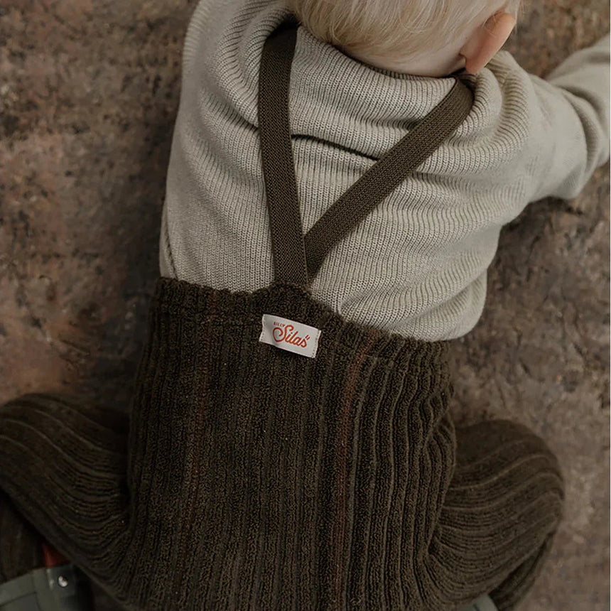 Silly Silas - Granny teddy footless tights with braces - Seaweed Brown | Scout & Co