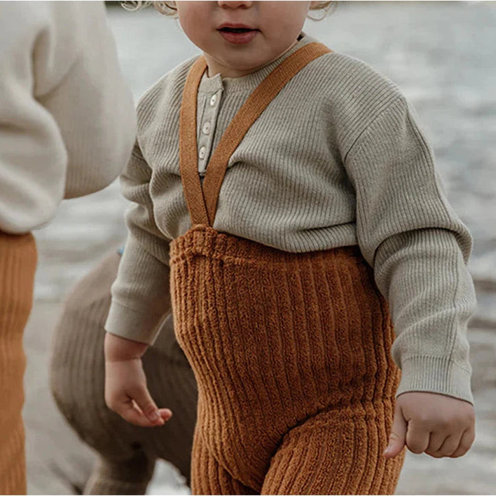 Silly Silas - Granny teddy footless tights with braces - Amber | Scout & Co