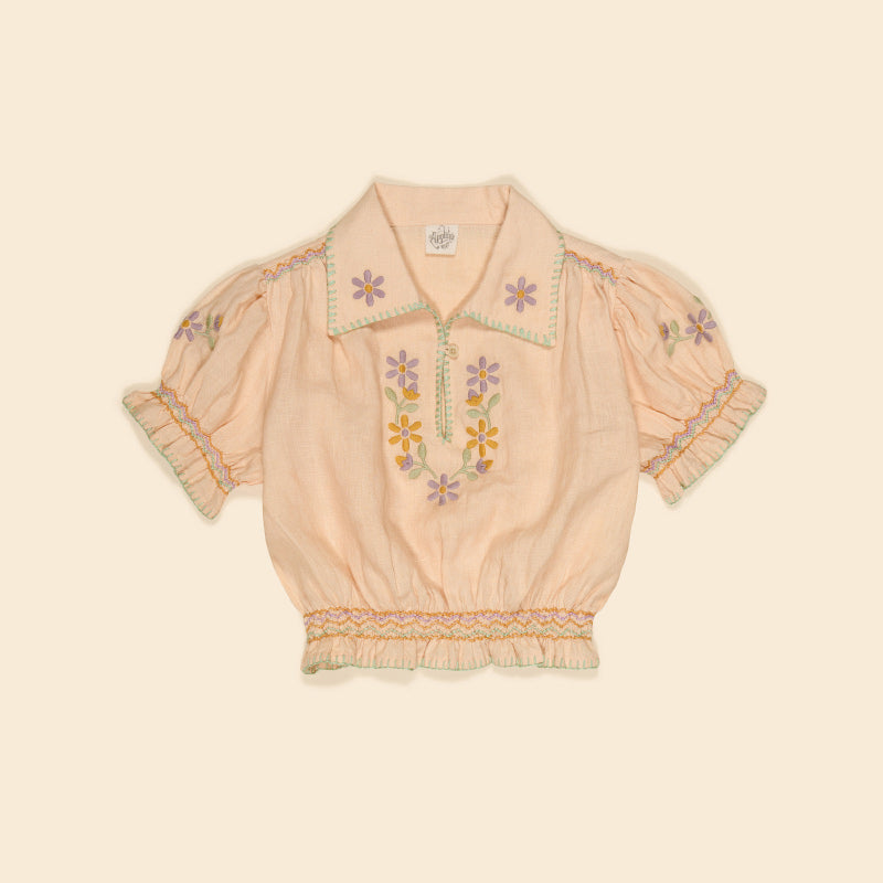 Apolina - Valerie Blouse - Satin Pink - UK Stockist | Scout & Co