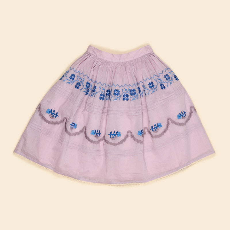 Apolina - Wendy structured organdie midi skirt - Violet Creme | Scout & Co