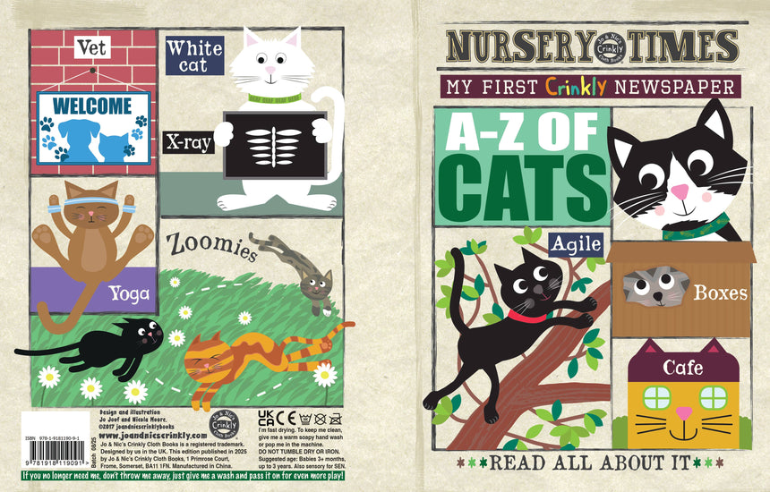 Jo & Nic's Crinkly Cloth Books - A-Z of Cats