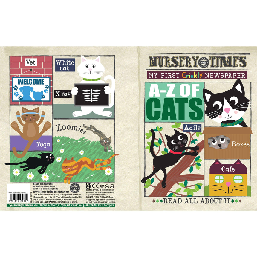 Jo & Nic's Crinkly Cloth Books - A-Z of Cats | Scout & Co