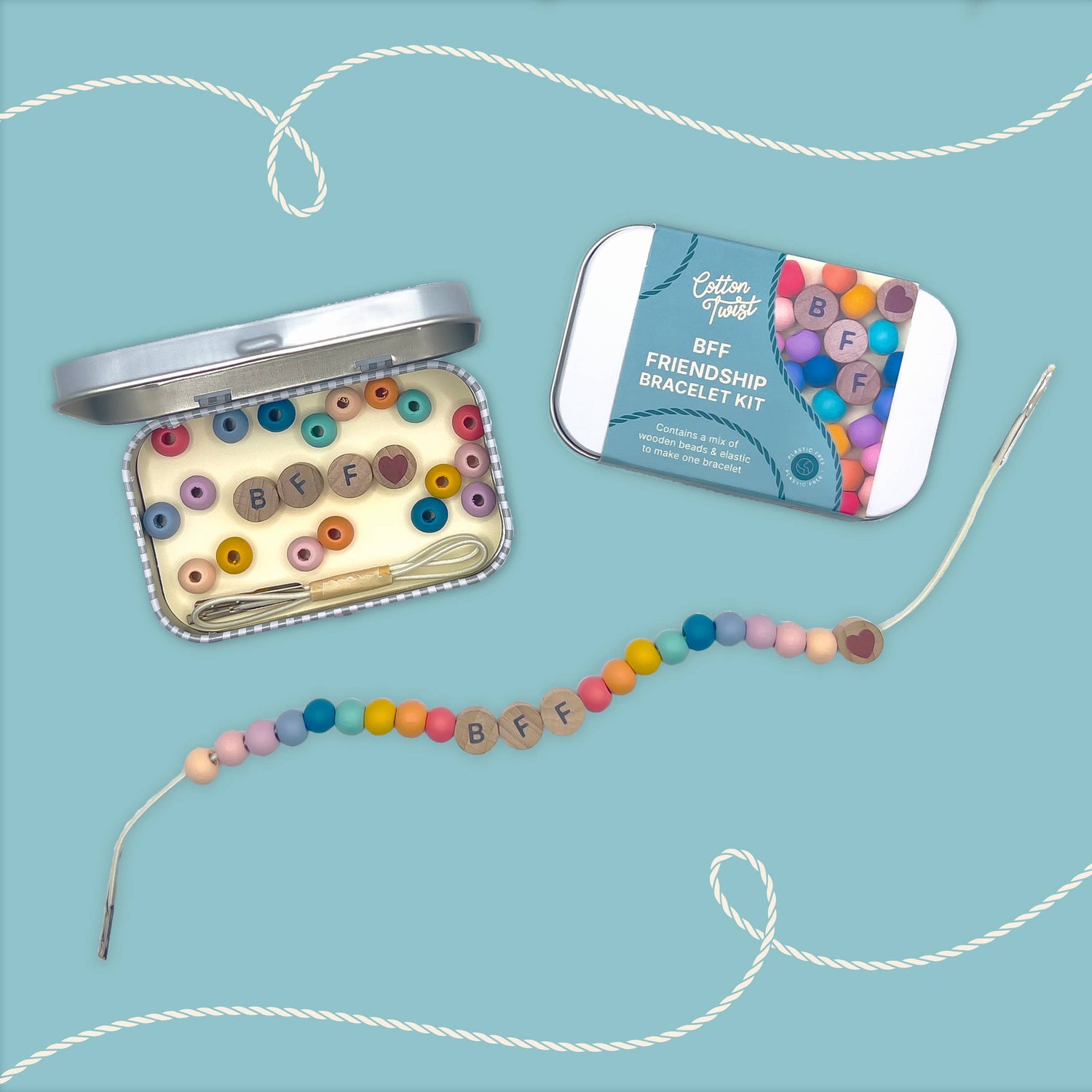 Cotton Twist - BFF beaded friendship bracelet kit tin: Rainbow | Scout & Co
