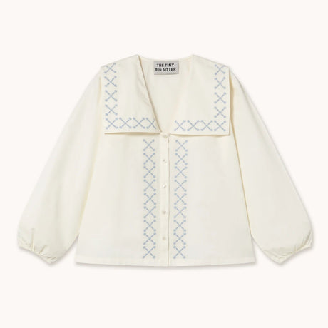 The Tiny Big Sister - Cross Flower embroidered blouse | Scout & Co