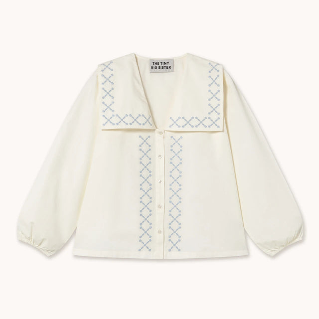 The Tiny Big Sister - Cross Flower embroidered blouse | Scout & Co