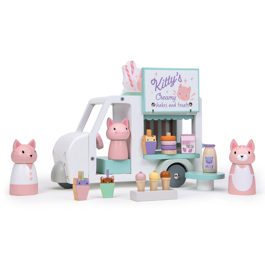 Tender Leaf Toys - Kitty's Milkshake Van wooden play set | Scout & Co