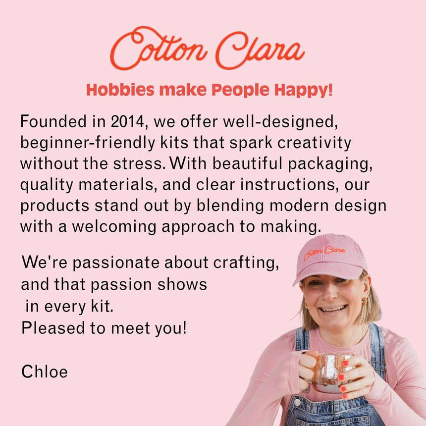 Cotton Clara - Toadstool Cross Stitch Kit - Red | Scout & Co