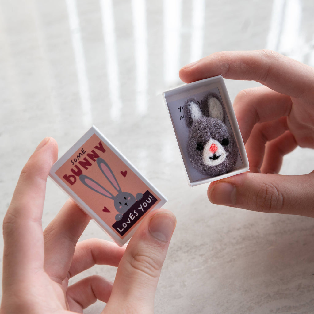 Some Bunny Loves You Wool Felt Rabbit In A Matchbox | Scout & Co