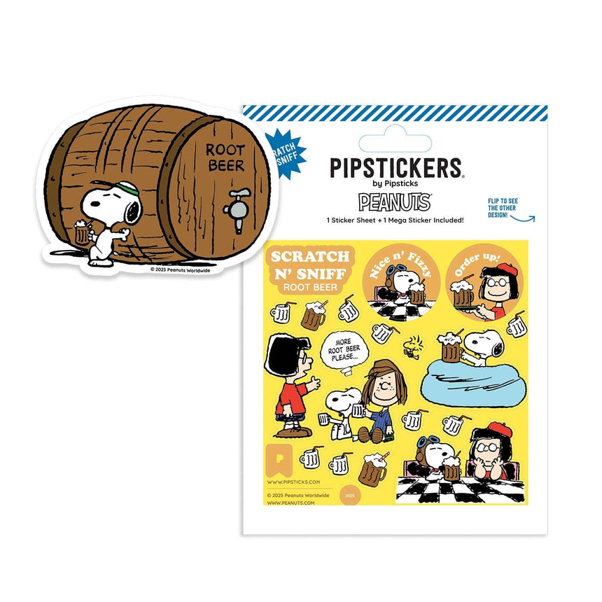 Pipsticks x Peanuts - Fizzy Root Beer Scratch 'n Sniff stickers (2 sheets) | Scout & Co