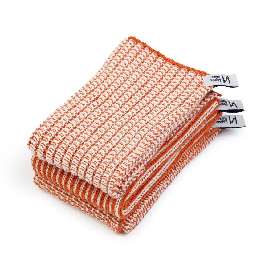 Sophie Home - Reusable Cotton Dishcloths - Textured Orange