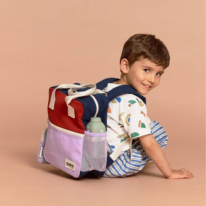 Hindbag - Arthur Tricolour Kids Backpack - Terracotta | Scout & Co