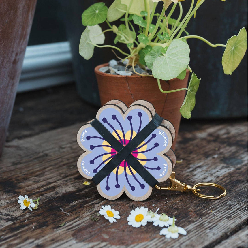 Studio Wald - Keyring Flower Press - Pinks & Blues | Scout & Co