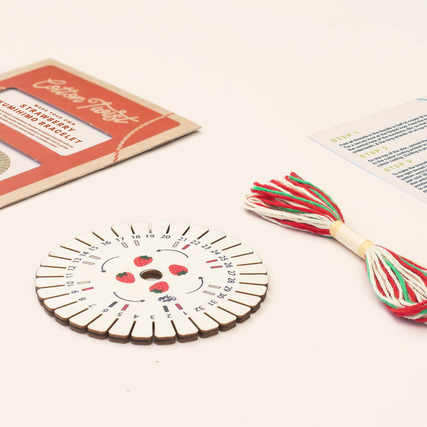 Cotton Twist - Make Your Own Strawberry Kumihimo Bracelet Kit | Scout & Co