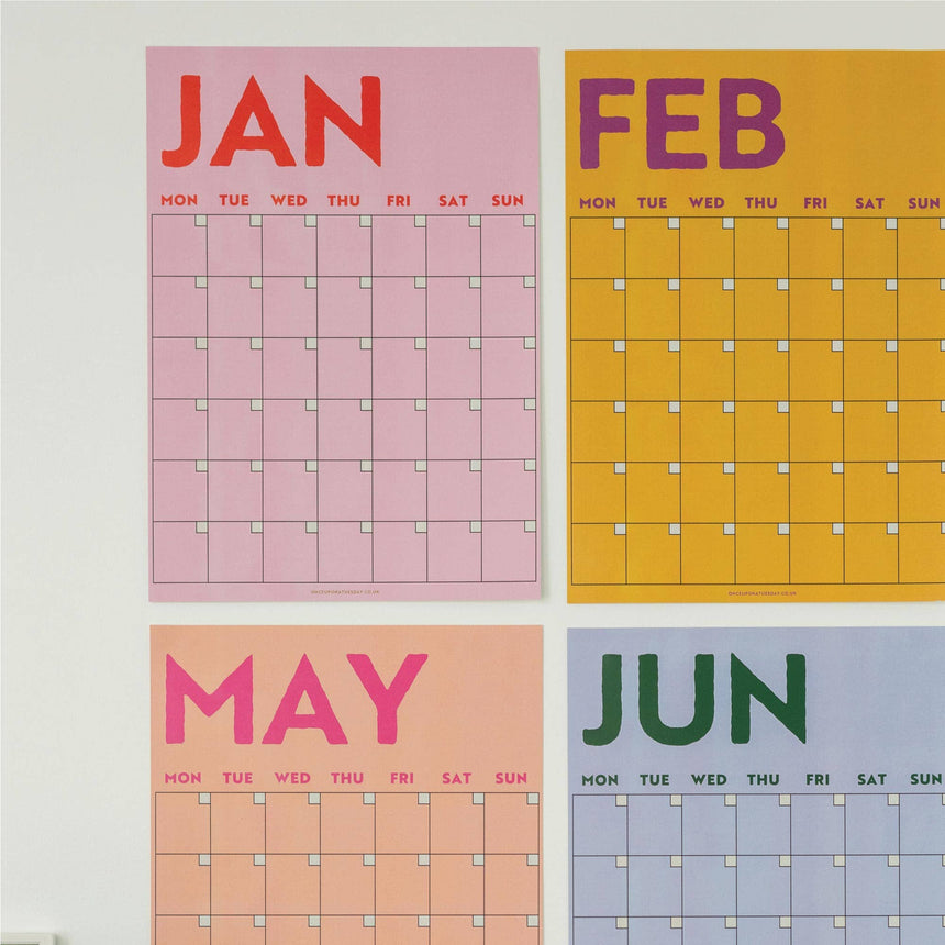 Good Tuesday - Monthly Undated A3 Wall Planner - Colourburst | Scout & Co
