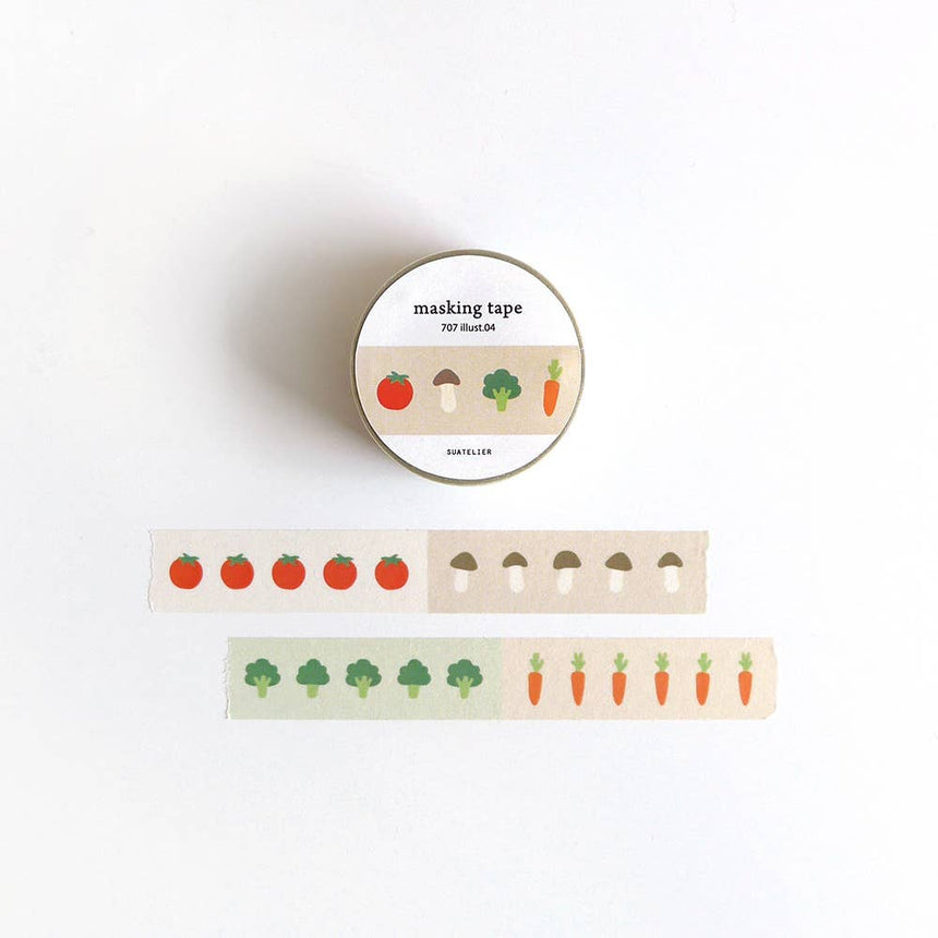 Suatelier Design - Illust.04 vegetables washi tape | Scout & Co