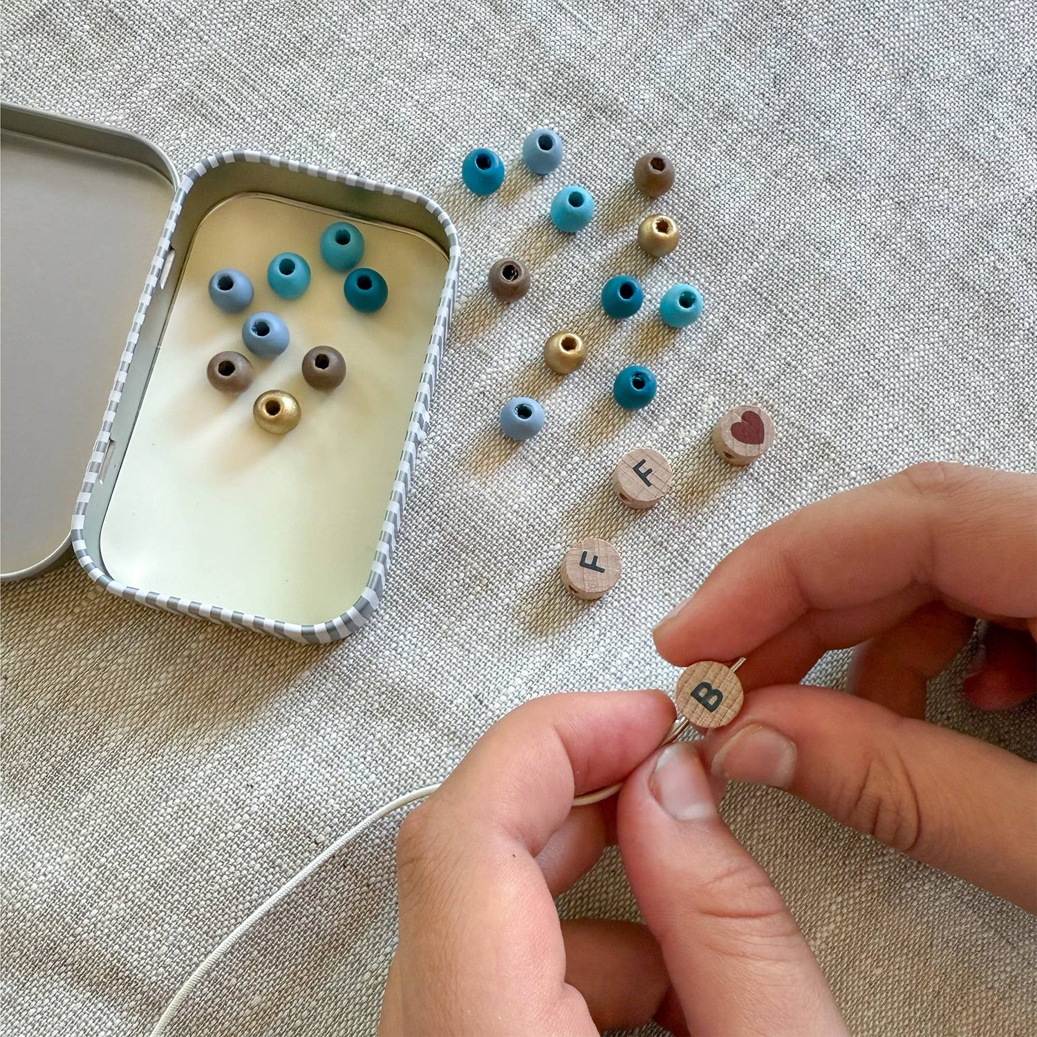 Cotton Twist - BFF beaded friendship bracelet kit tin: Blue | Scout & Co