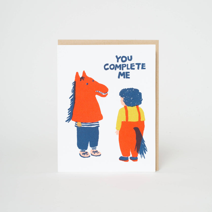 You Complete Me Letterpress Greeting Card: Paper tab | Scout & Co