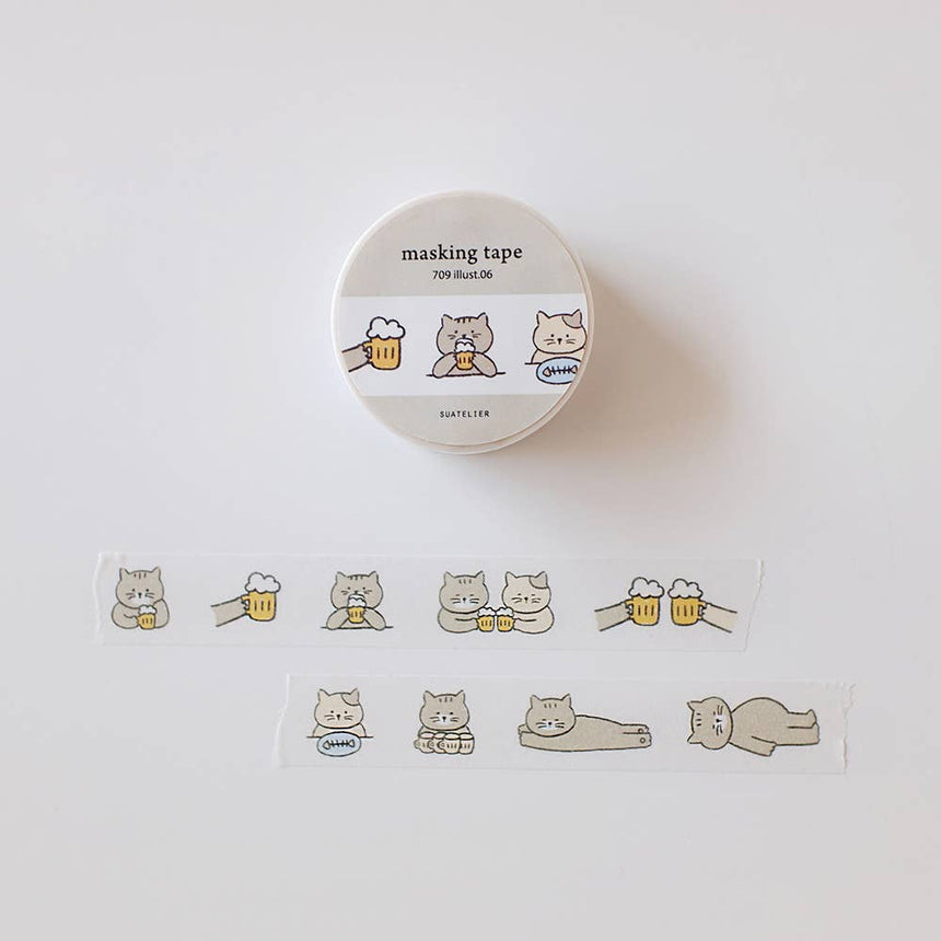 Suatelier Design - Illust.06 cats washi tape | Scout & Co