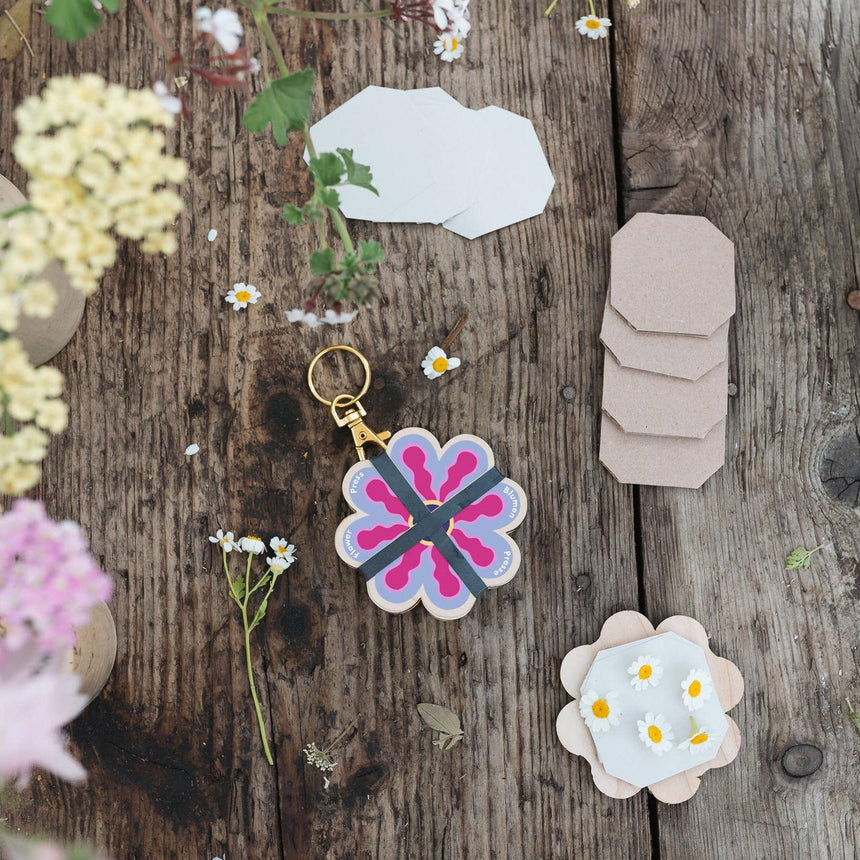 Studio Wald - Keyring Flower Press - Pinks & Blues | Scout & Co