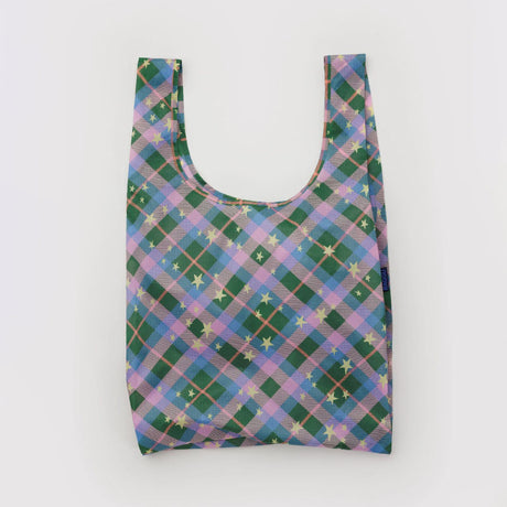 Baggu- Standard Baggu reusable bag - Green Star Plaid | Scout & Co