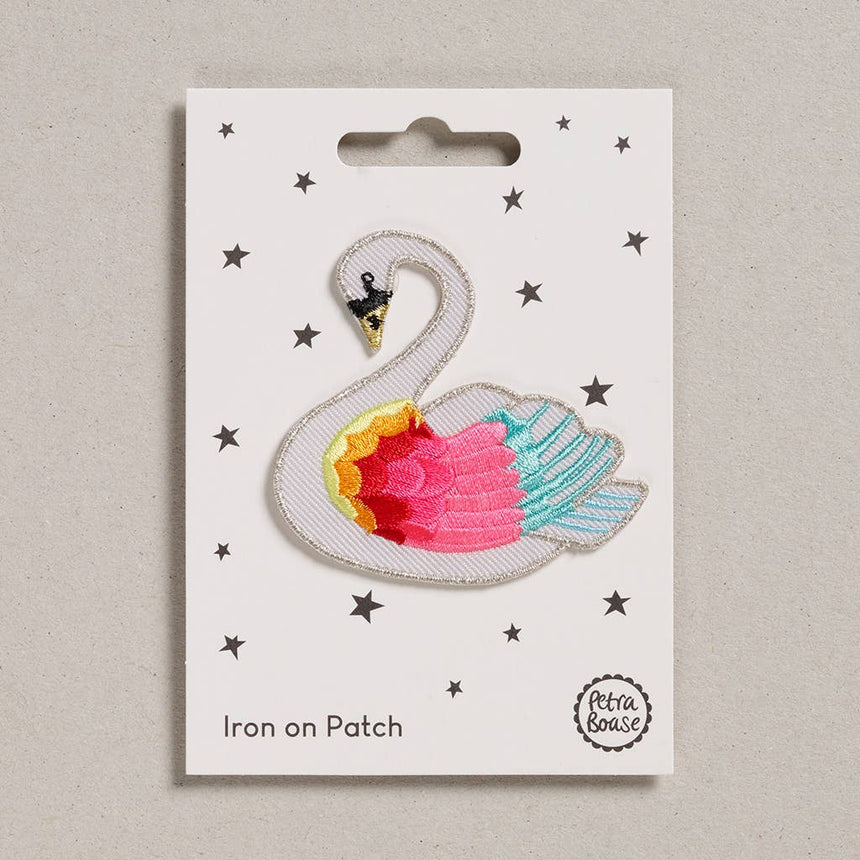 Petra Boase - Iron on Patch - Rainbow Swan | Scout & Co