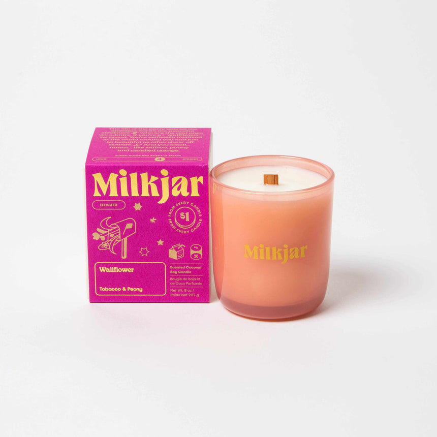 Milk Jar Candle Co - Wallflower candle - Tobacco & Peony | Scout & Co