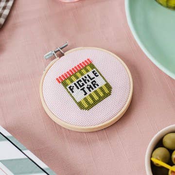Cotton Clara - Pickle Jar Cross Stitch Kit | Scout & Co
