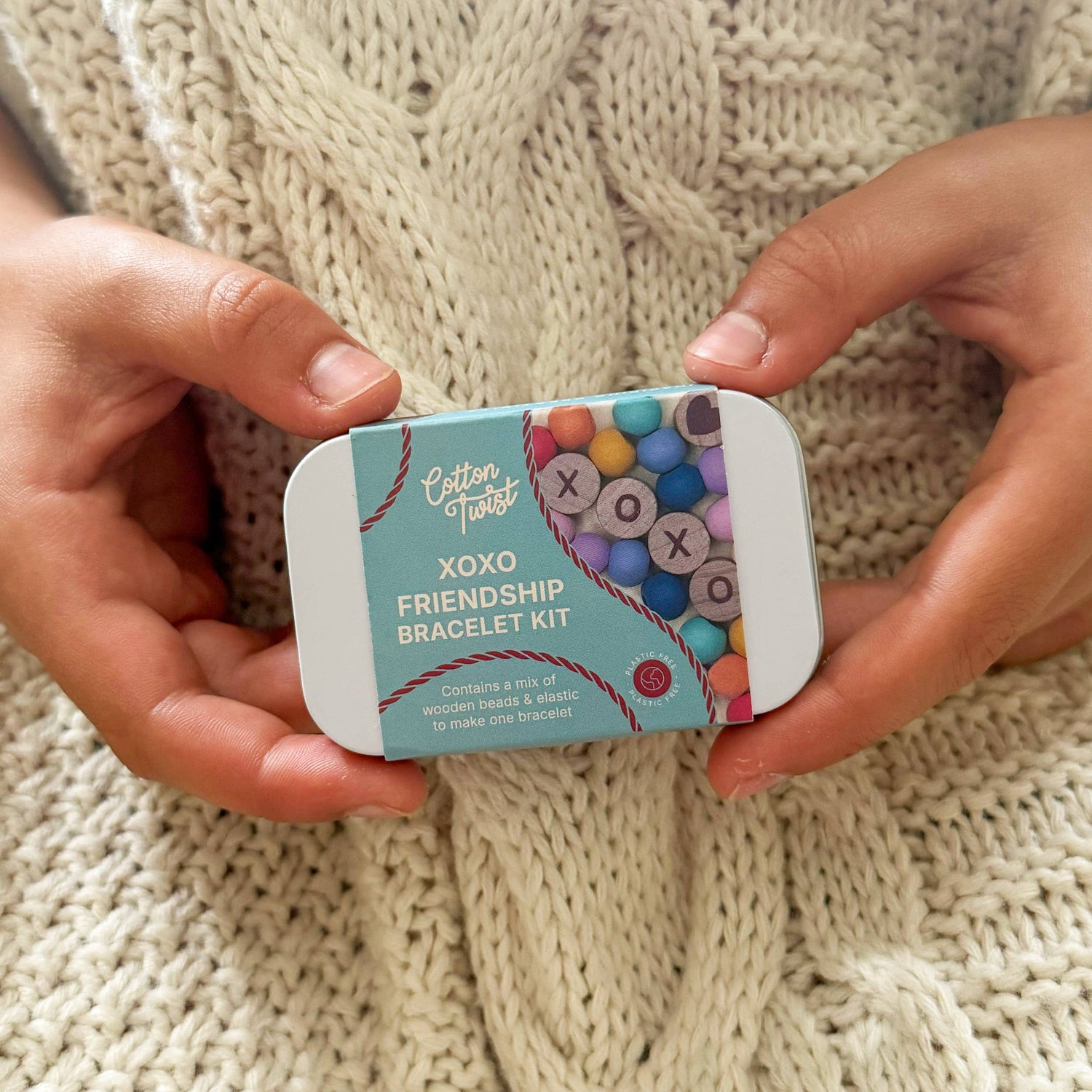 Cotton Twist - XOXO beaded friendship bracelet kit tin - Rainbow | Scout & Co