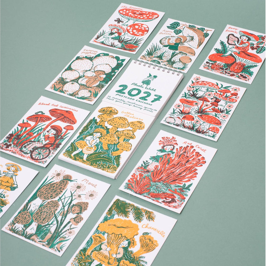 Egg Press - Gnomes & Mushrooms 2027 postcard wall calendar | Scout & Co