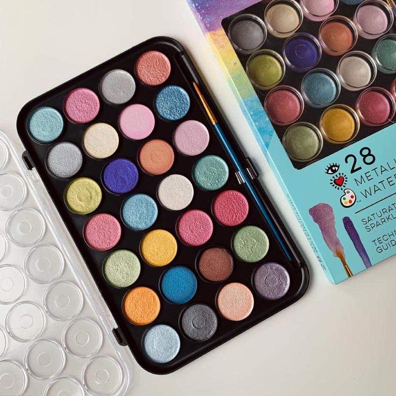 I Heart Art - Metallic watercolours palette - set of 28 | Scout & Co