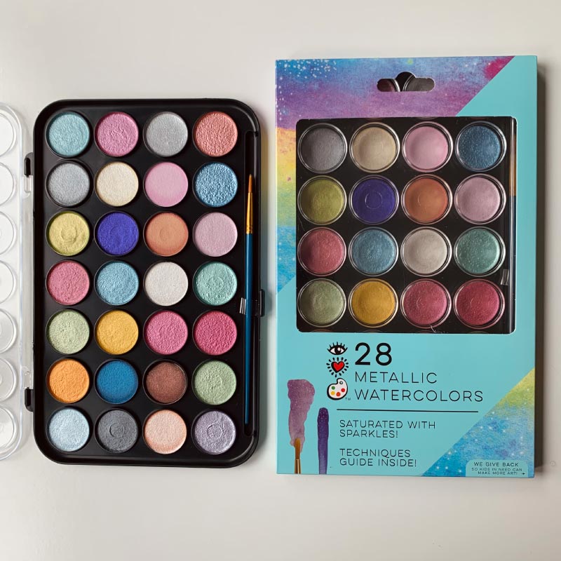 I Heart Art - Metallic watercolours palette - set of 28 | Scout & Co