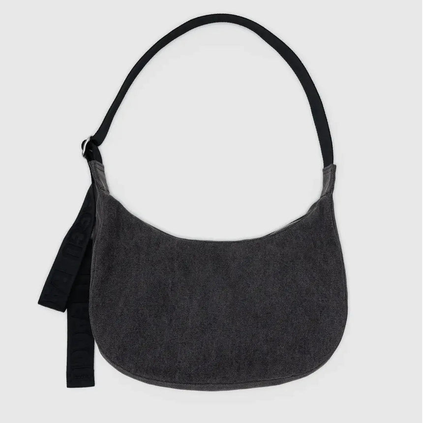 Baggu - Medium Denim Crescent bag - Washed black | Scout & Co