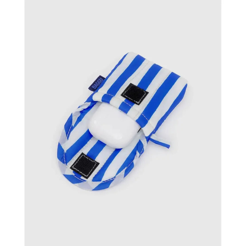 Baggu - Puffy earbuds case - Blue Painted Stripe | Scout & Co