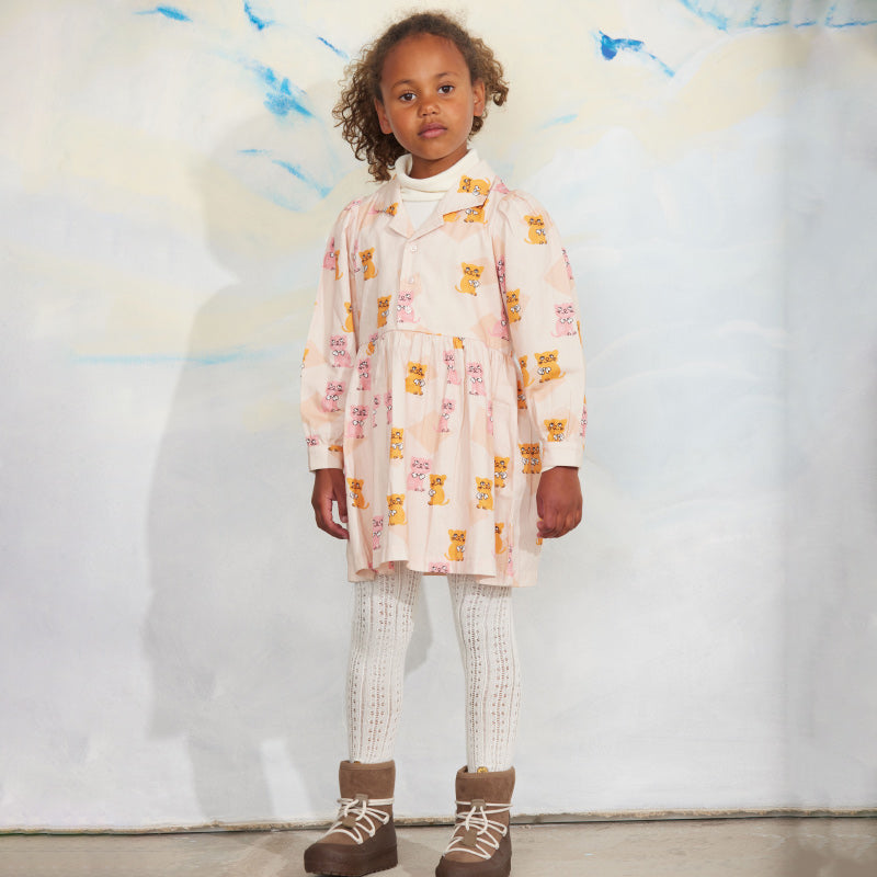 Mini Rodini - Kittens woven long-sleeved dress | Scout & Co