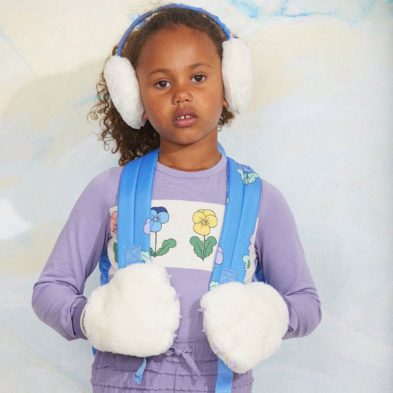 Mini Rodini - Faux-fur mittens - off-white