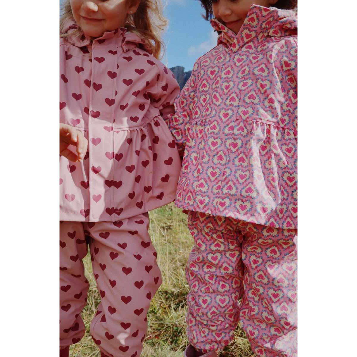Konges Sløjd - Rainy Palme girl rain set - Amour Pink | Scout & Co