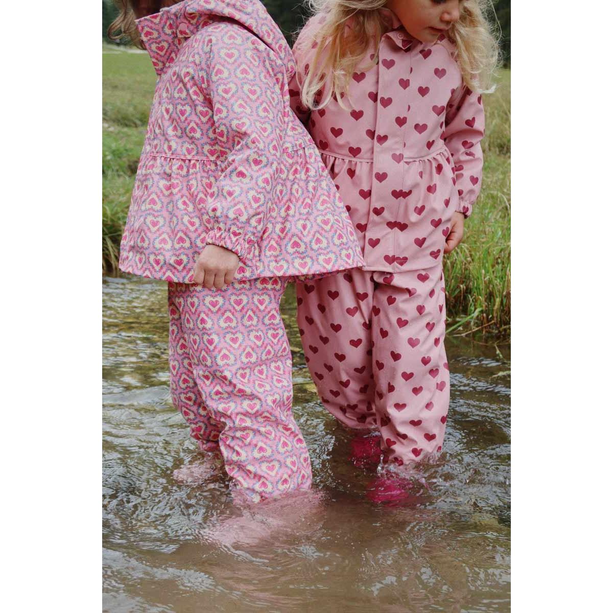 Konges Sløjd - Rainy Palme girl rain set - Amour Pink | Scout & Co