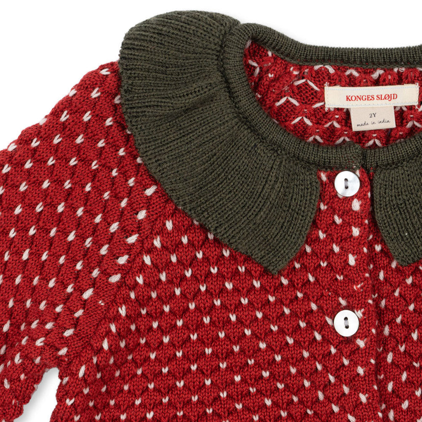 Konges Sløjd - Strawberry knit cardigan - Barbados Cherry