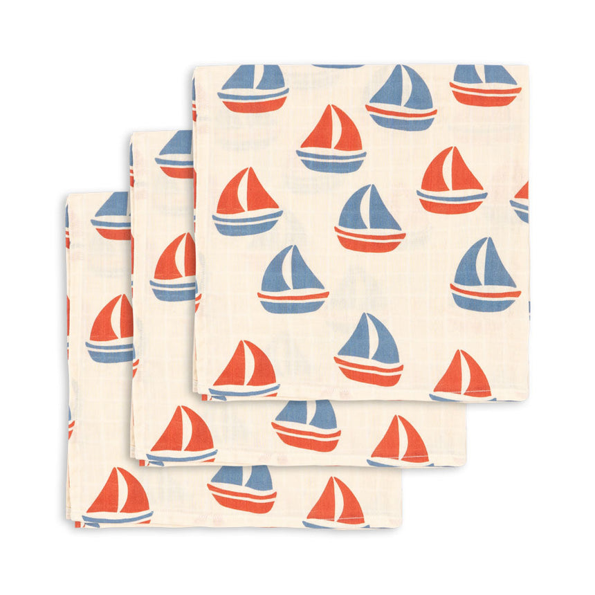 Konges Sløjd - Muslin cloths 3 pack - Ahoy | Scout & Co