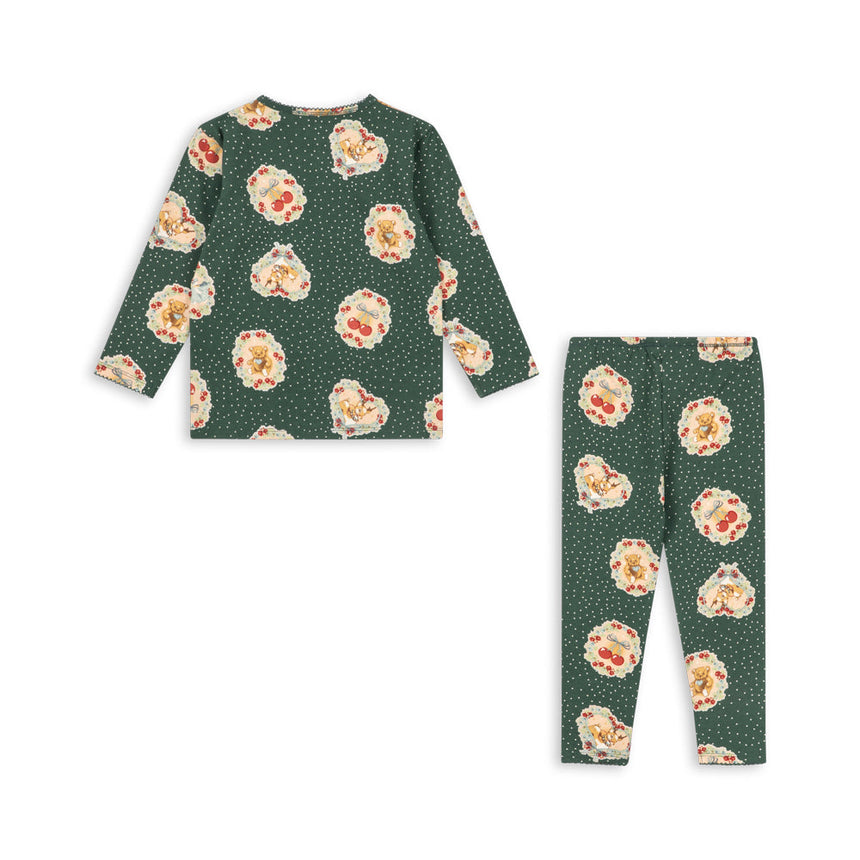 Konges Sløjd - Christmas Pyjamas - Deer Diary Green | Scout & Co