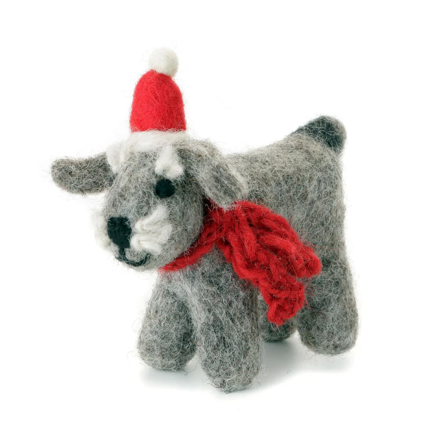 Amica - Schnauzer dog with scarf - Christmas felt decoration | Scout & Co